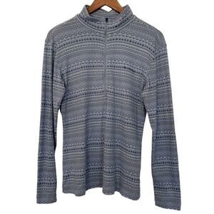 Columbia Womens Graphic Blue 1/4 Zip Pullover Sz L